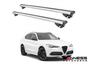 Alfa Romeo Stelvio Roof Rack Cross Bars - for models w/ factory roof rails - Silver - StarLock